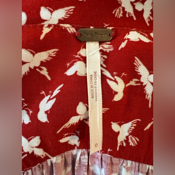 Free People Red and White Long Sleeve Dress โค๏ธ๐ค๐๐๐๐ - Picture 9 of 10